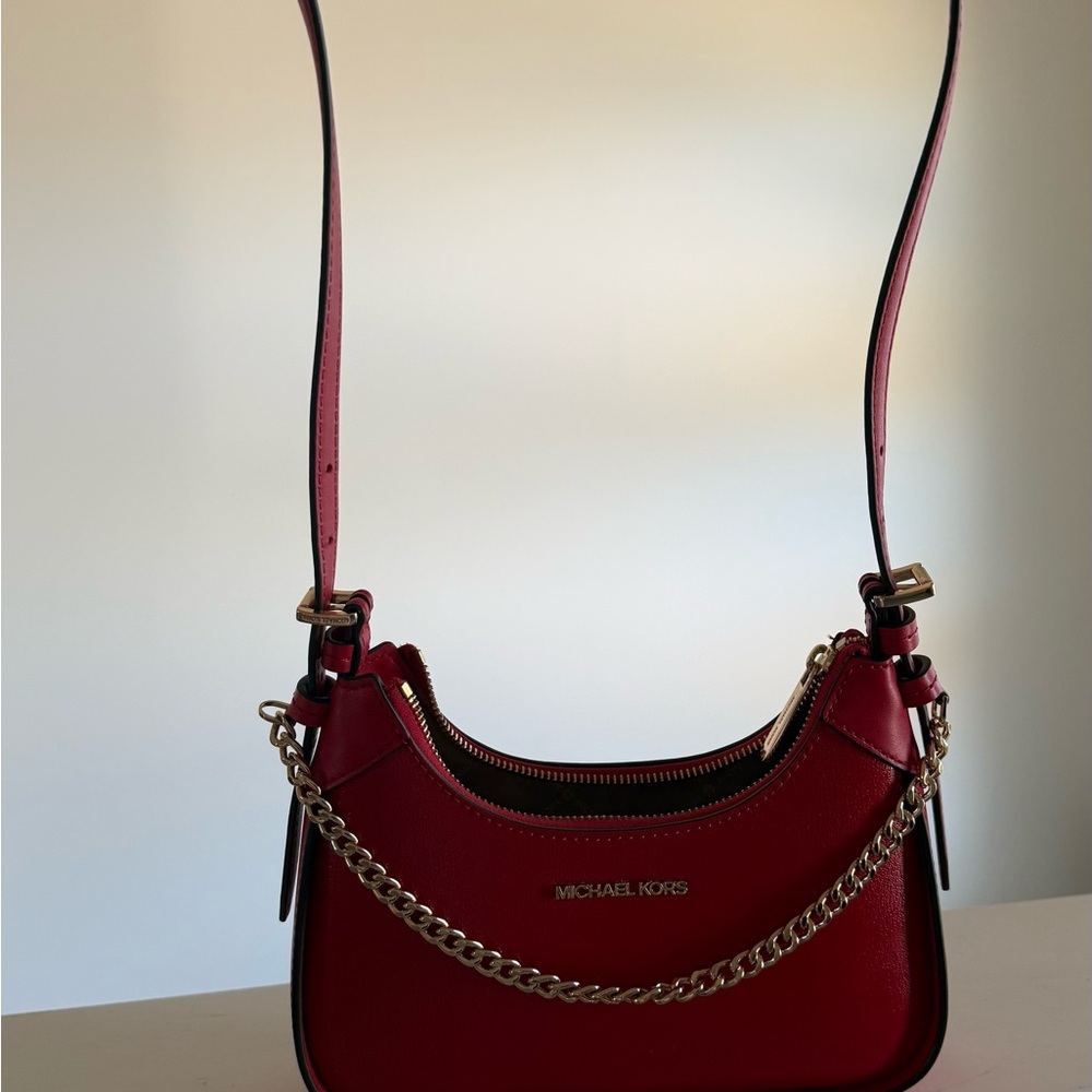 Michael Kors Burgundy Chain Shoulder Bag - Picture 2 of 5